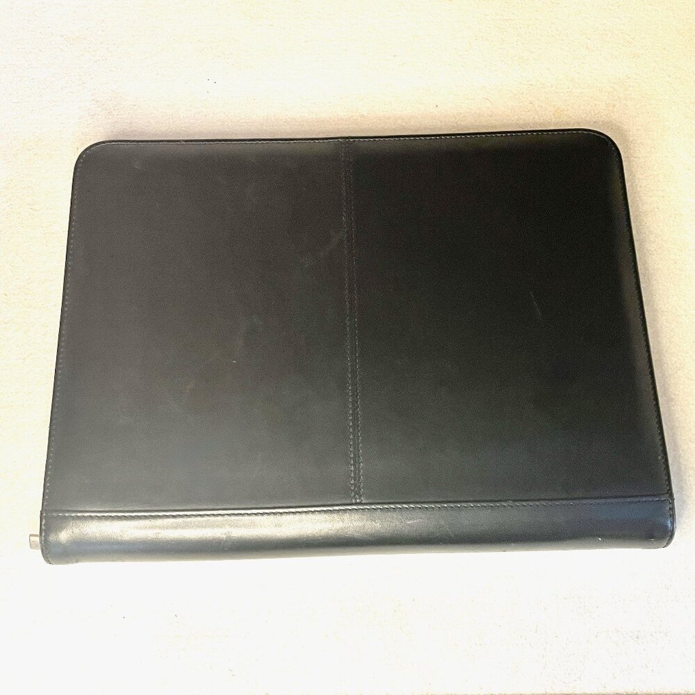 Leeds Zippered Portfolio Folder/Organizer * Black Leather-like * 10"x13.5" - Picture 4 of 5